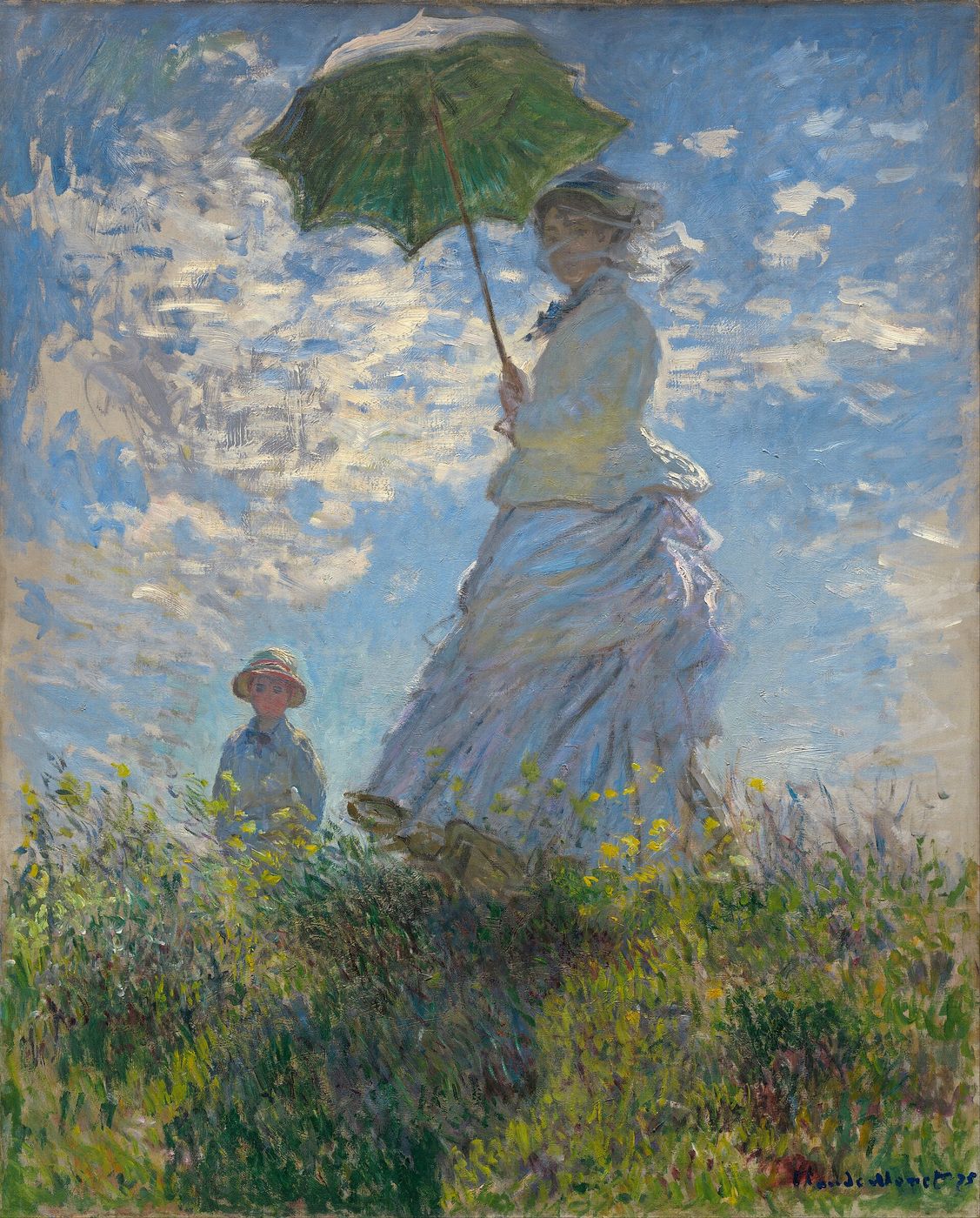 Monet — a woman and child in open air, facing forward